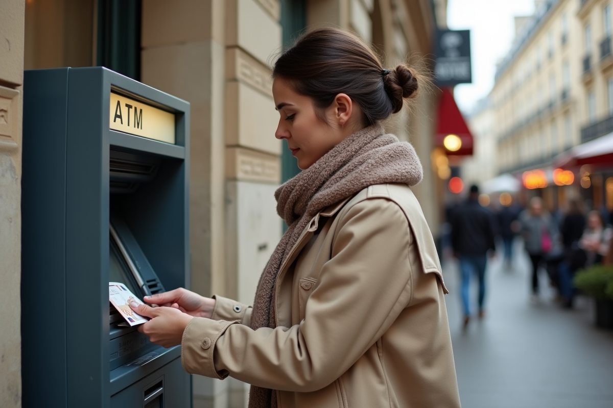 Jeune femme retirant de l