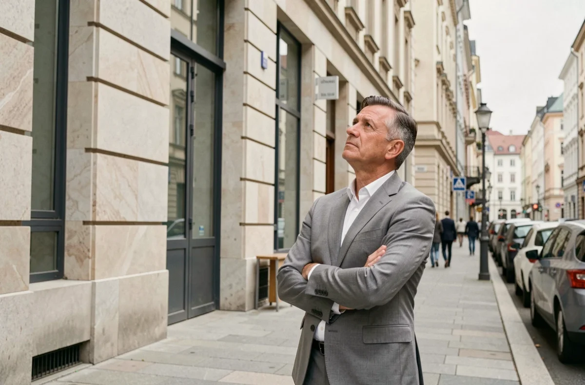 Investisseur immobilier devant un immeuble de patrimoine représentant les actifs d'une SCPI
